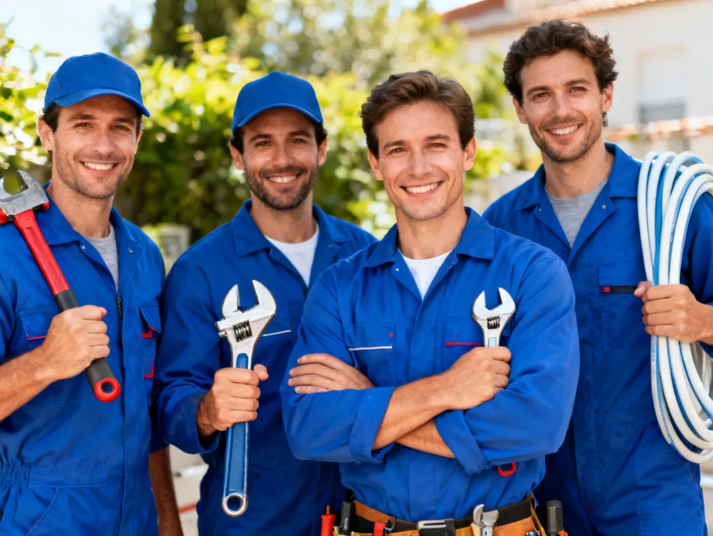 Équipe de plombiers professionnels à Grenoble