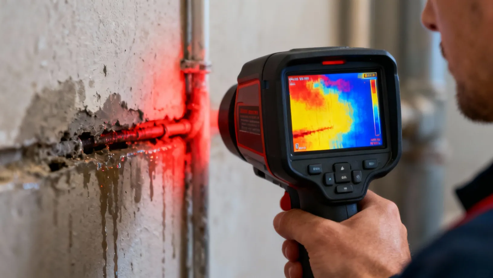 Détecter une fuite d'eau cachée avec caméra thermique
